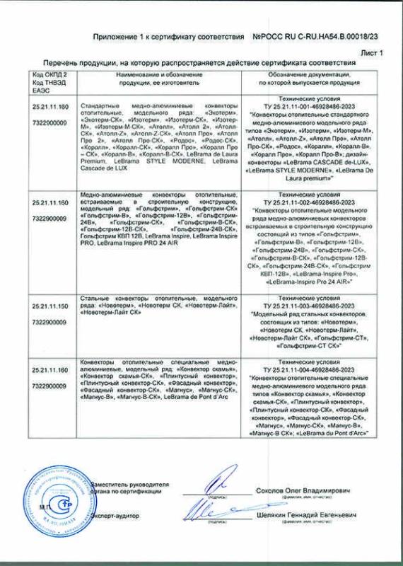 Сертификат соответствия на производимую продукцию, с.2